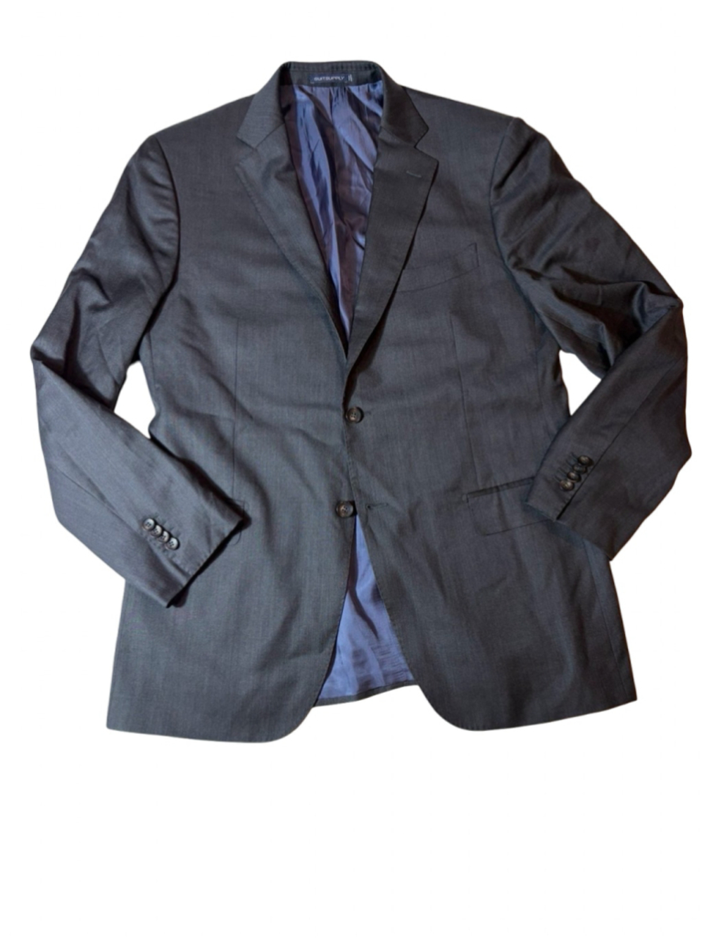 Suitsupply Napoli Men’s Charcoal Wool Suit Jacket 46L Zignone Super 110’s